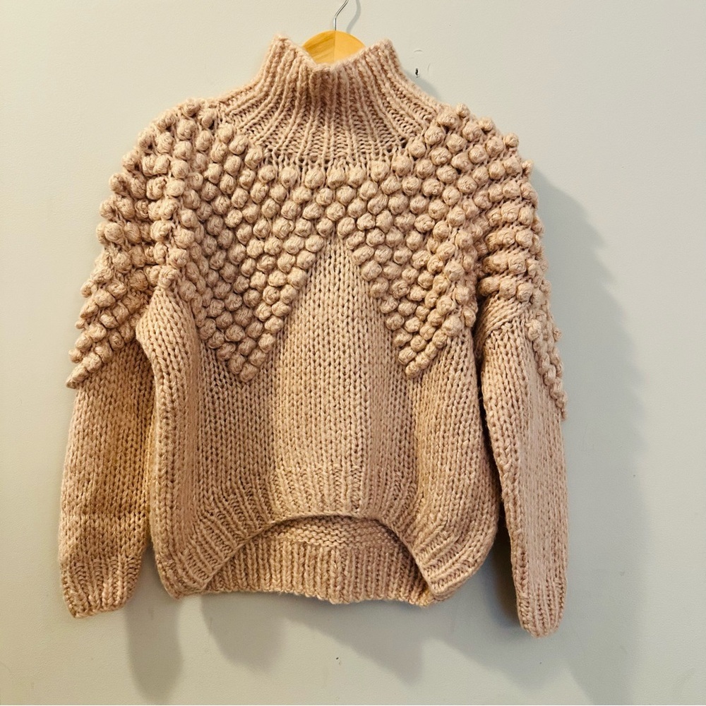 Chicwish AS PEPPY AS YOU ARE POM-POM TURTLENECK SWEATER wool Small - Picture 2 of 9